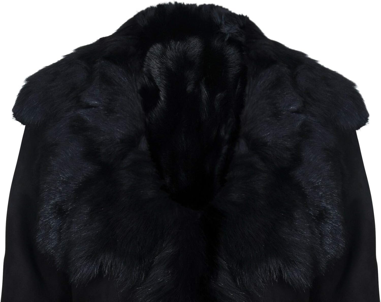 Ladies Black Women's Real Toscana Sheepskin Leather Suede Jacket Trench Coat - Image 4