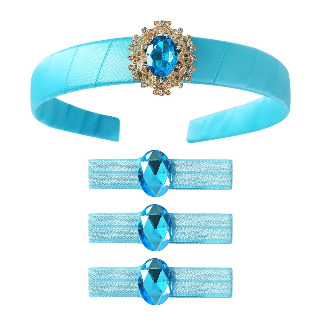 JiaDuo Women Costume Headband with 3PC Hair Ties Princess Dress Up Accessories Halloween Cosplay