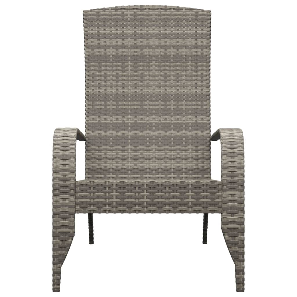 vidaXL Chaise de Jardin Adirondack Gris Résine tressée