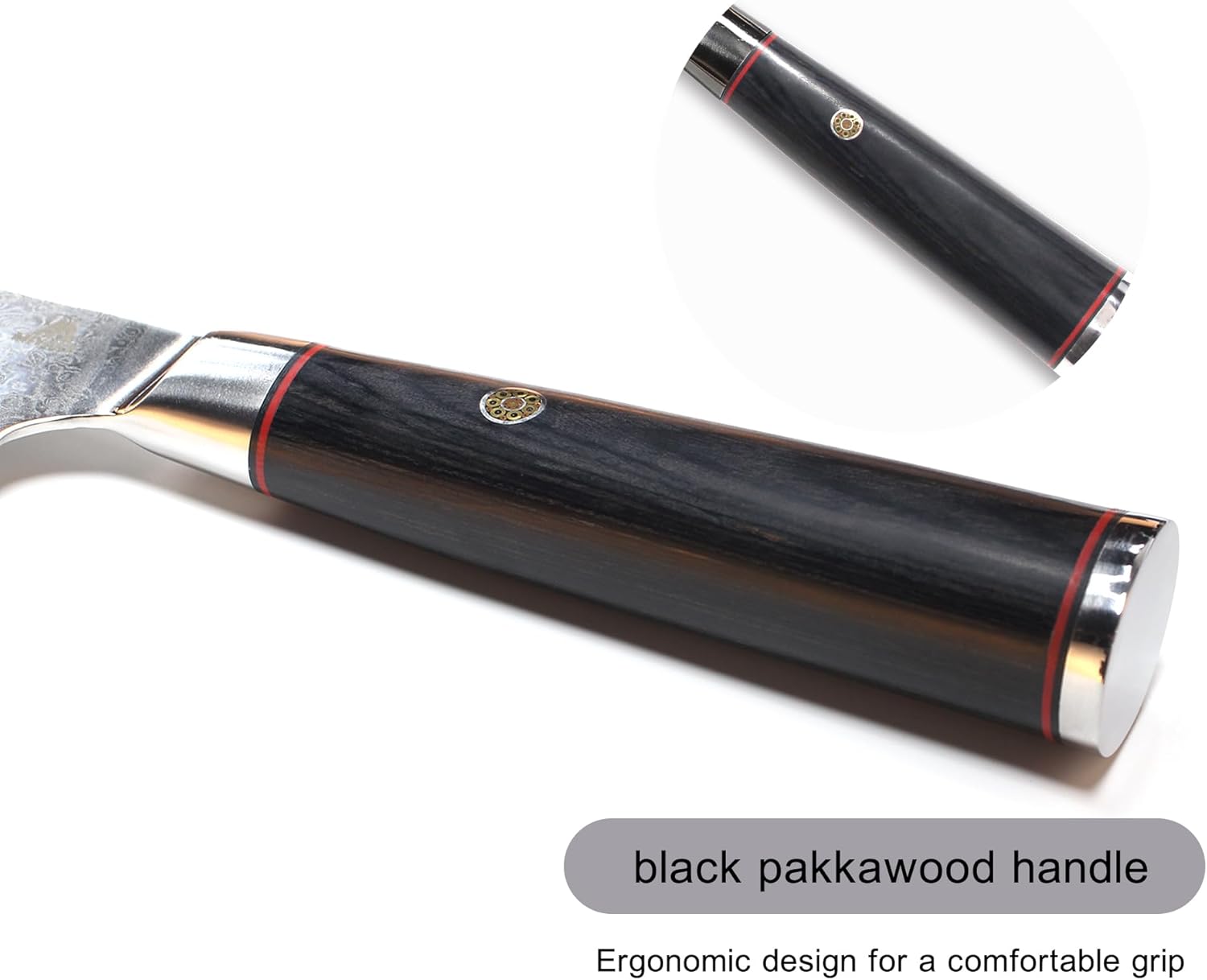 Miyake 7.5" Damascus Chef Knife, Sharp Kitchen Knife Professional Japanese Gyuto Knife with G10 & Pakkawood Handle, Gift Box Included