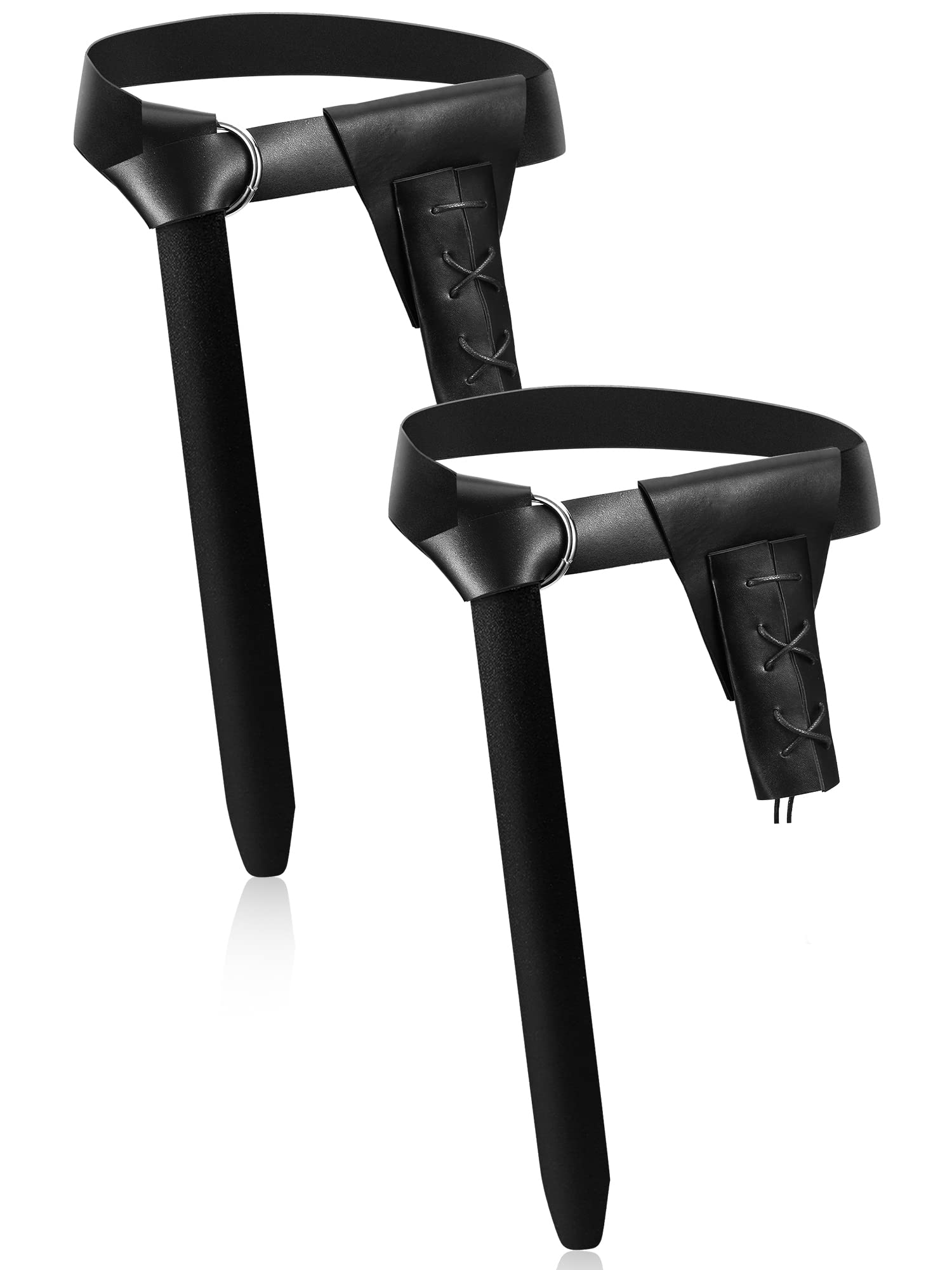 Janmercy 4 Pcs Medieval Renaissance Knight Sword Holder Belt Leather Sword Belt for Halloween Costume Cosplay