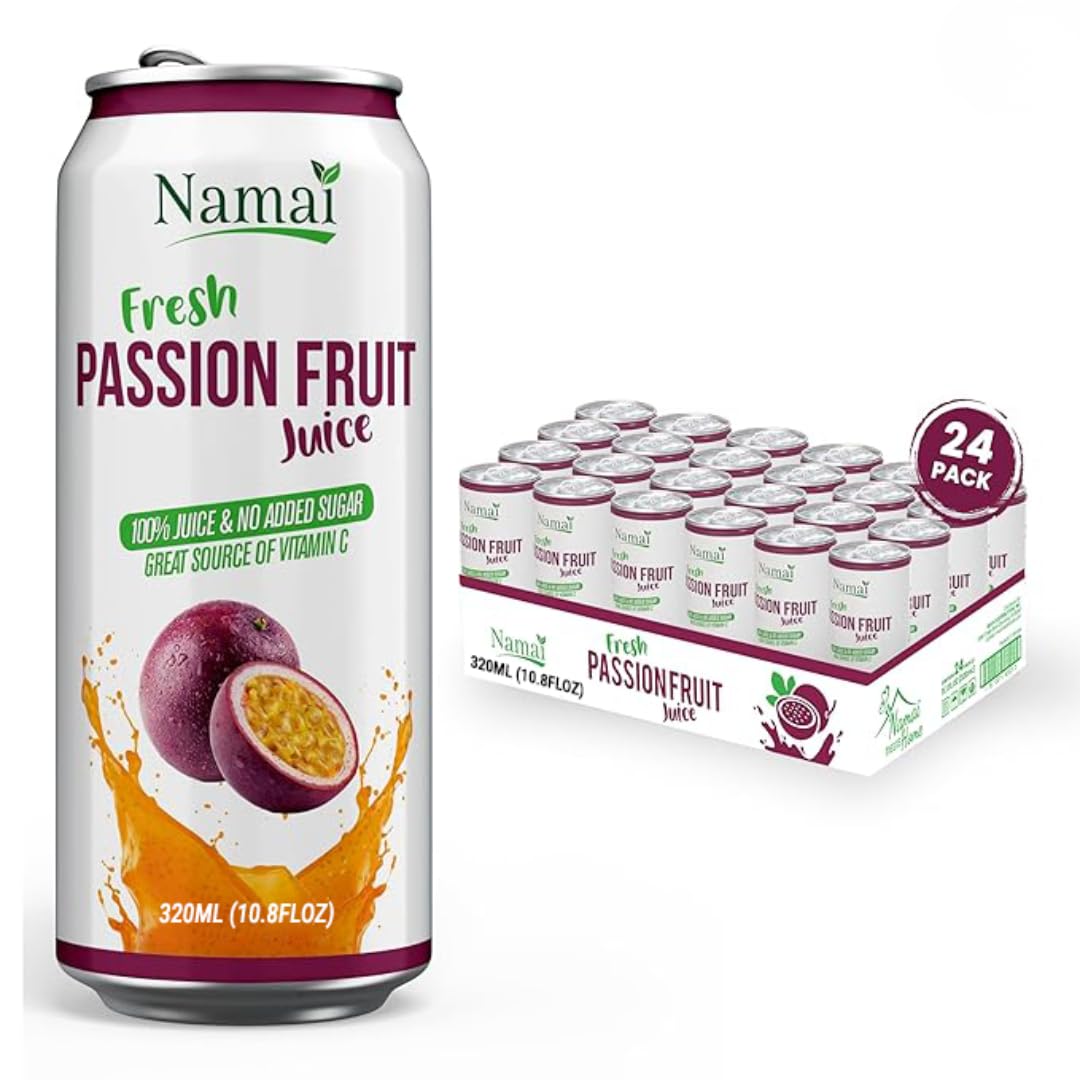 Namai Pure Passion Fruit Juice, No Added Sugar, 24-Pack