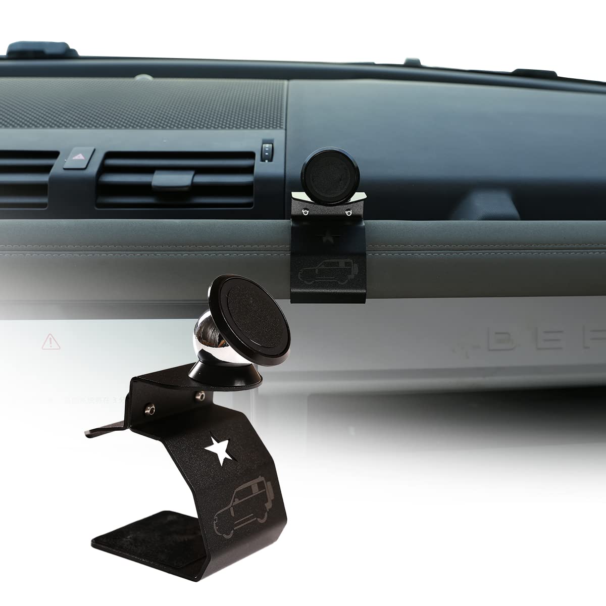 YIWANG Alumium Alloy Dashboard Side Mobile Phone Holder Trim for Land Rover Defender 90 110 2020-2022 Car Accessories (Style C)