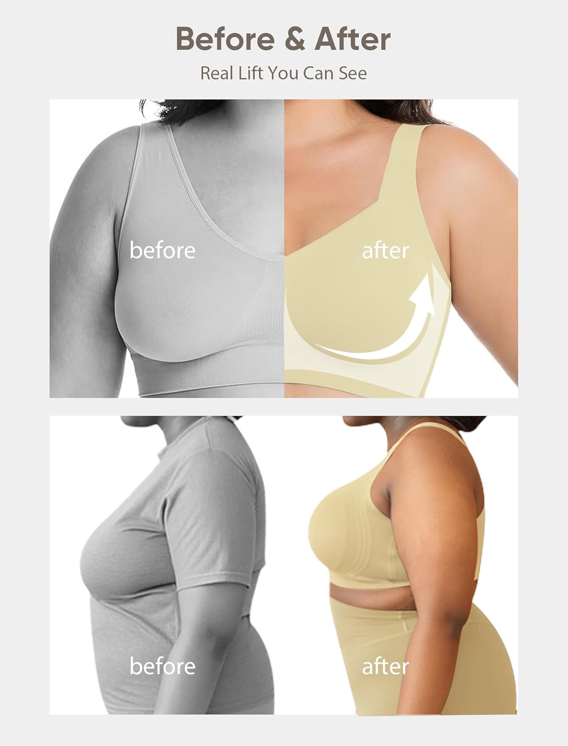 Jelly Bras for Women Plus Size Minimizer No Underwire Supportive Full Coverage Wider Straps Seamless Tshirt Bra - Image 5