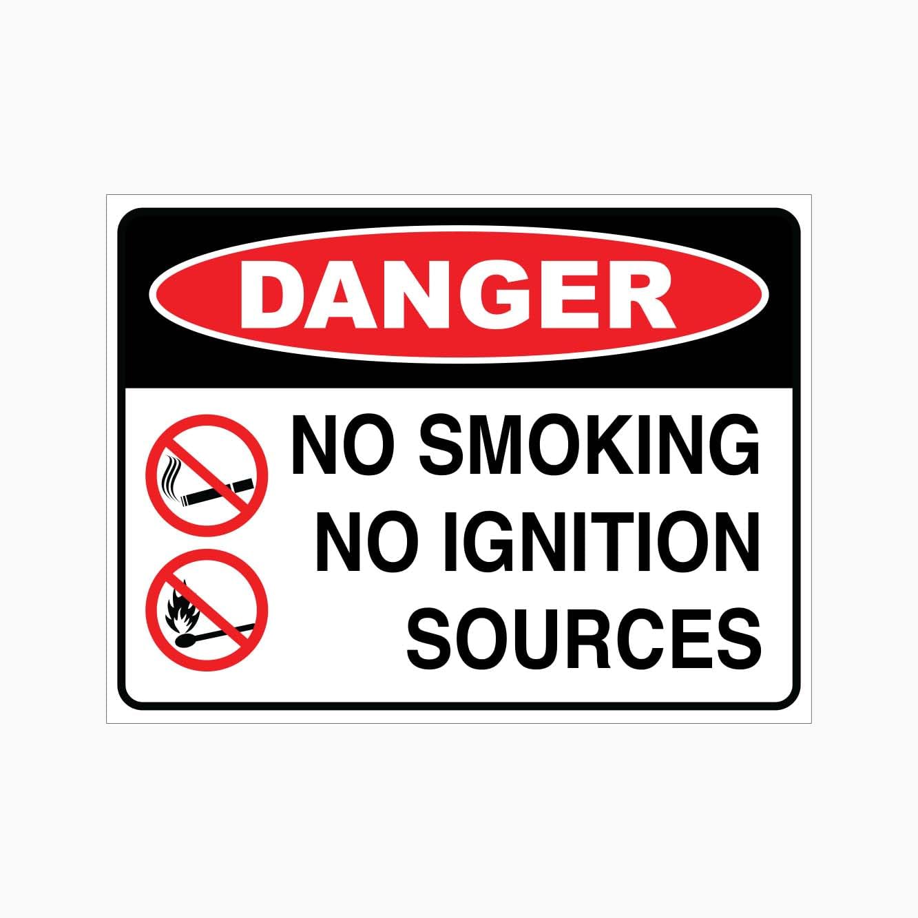 DANGER NO SMOKING NO IGNITION SOURCES Sign Workplace Metal Tin Sign 8 x 12 inch for Industrial & Commercial Series