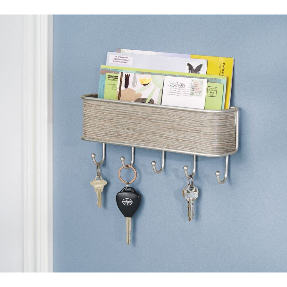 Porte-clés Mural En Bois Vintage - Étagère Rangement Courrier Et Clés - Organisateur Mural Gain De Place