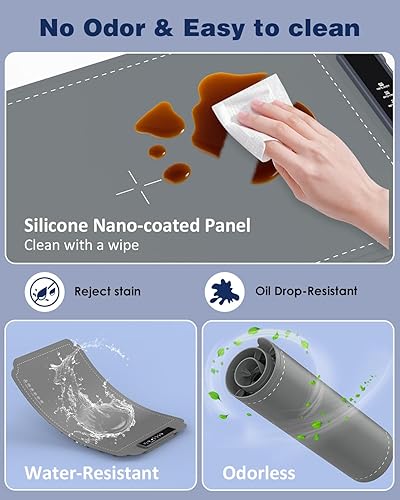 Miniatura 2 de Bandejas de calentamiento para bufés de fiesta tapete de calentamiento de alimentos con 4 niveles de temperatura, tapete calentador de alimentos de