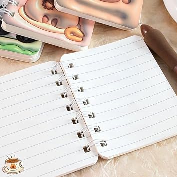 Store 4PCS cute unicorn bus Notebook Wirebound Small Mini Pocket Journal Diary for Girls Boys Kids Gift Spiral bound A7 Lined Notebook Writing Drawing Notepad (Rabbit)