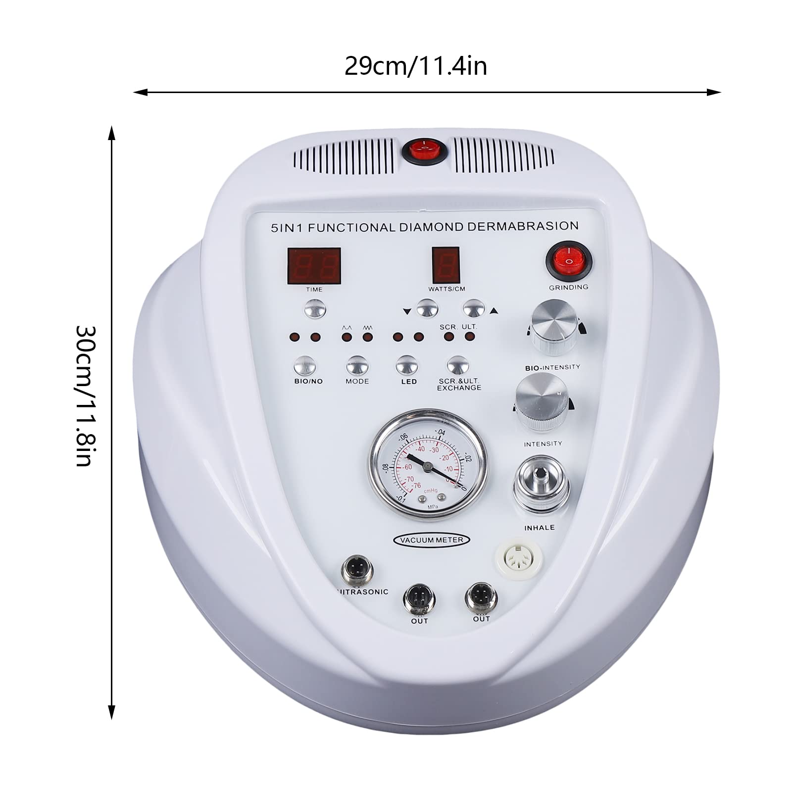 Maszyna do mikrodermabrazji diamentowej 5 w 1, ultradźwiękowy lifting skóry, skrobak do skóry, młotek na gorąco i zimno, terapia światłem fotonowym, biała, 6,25 kg