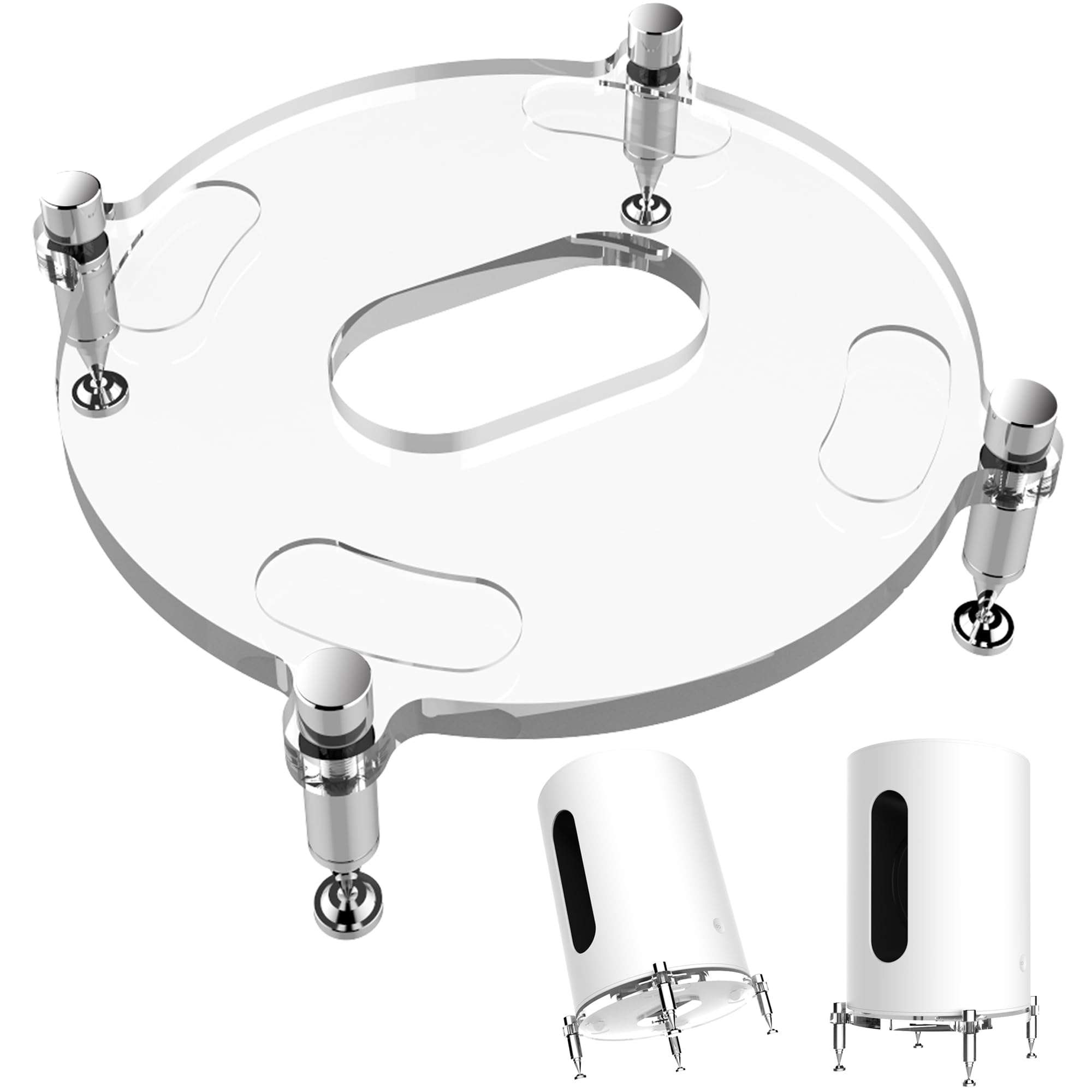 Standfüße, Edelstahl-Lautsprecher-Isolationsfüße für Sonos Sub Mini, Sonos Sub Mini-Ständer, Sonos Sub-Mini-Schreibtischständer, Sub-Mini-Bodenständer (transparent)