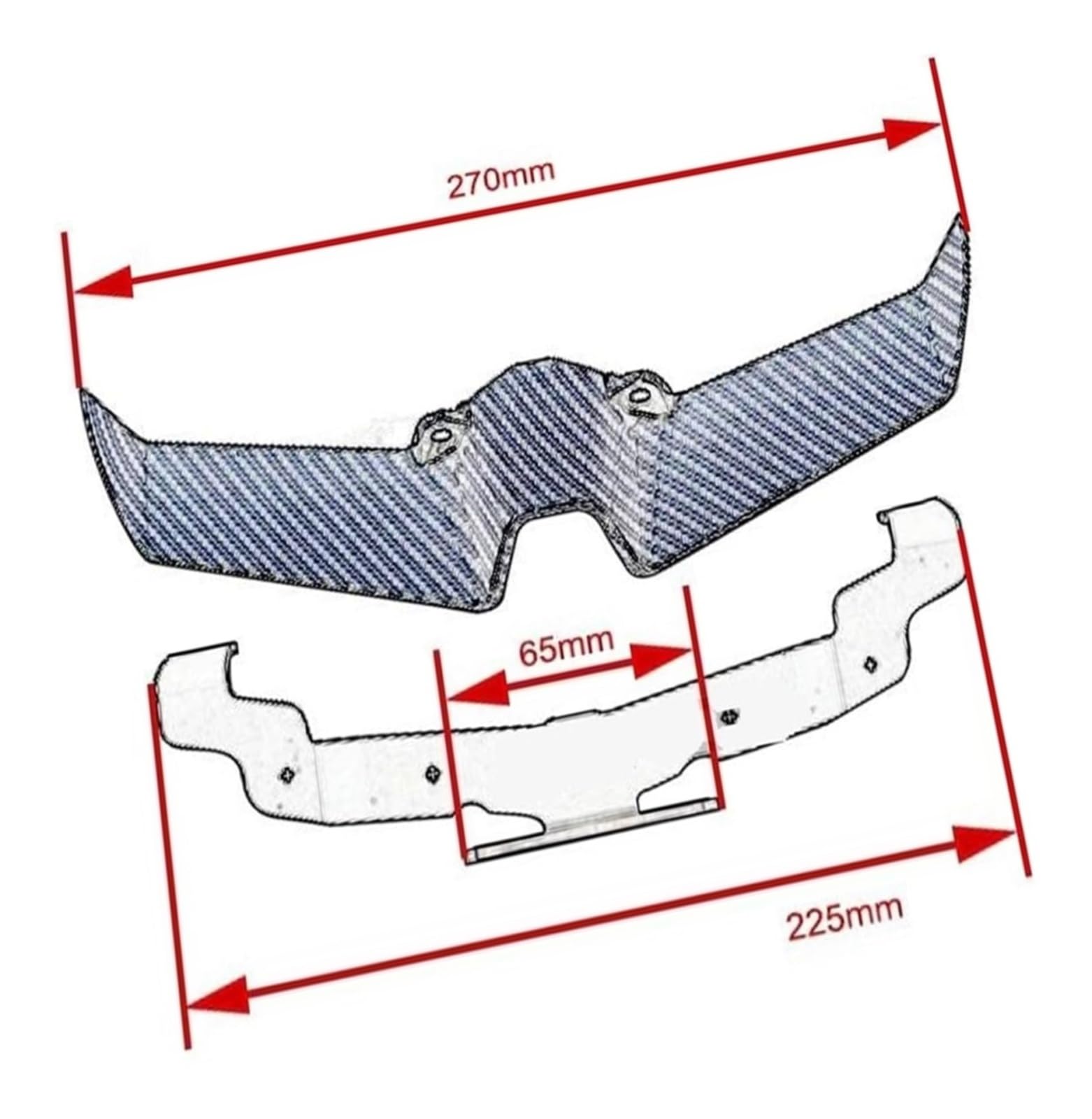 Spoiler anteriore for moto Deflettore aerodinamico for ala Downforce Naked