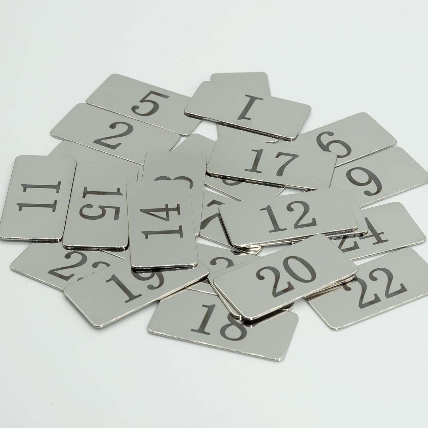 StayMax Rectangle Metal Numbered Tags Stainless Steel Number Tags Key Tags with No Holes (1-10) - Image 6