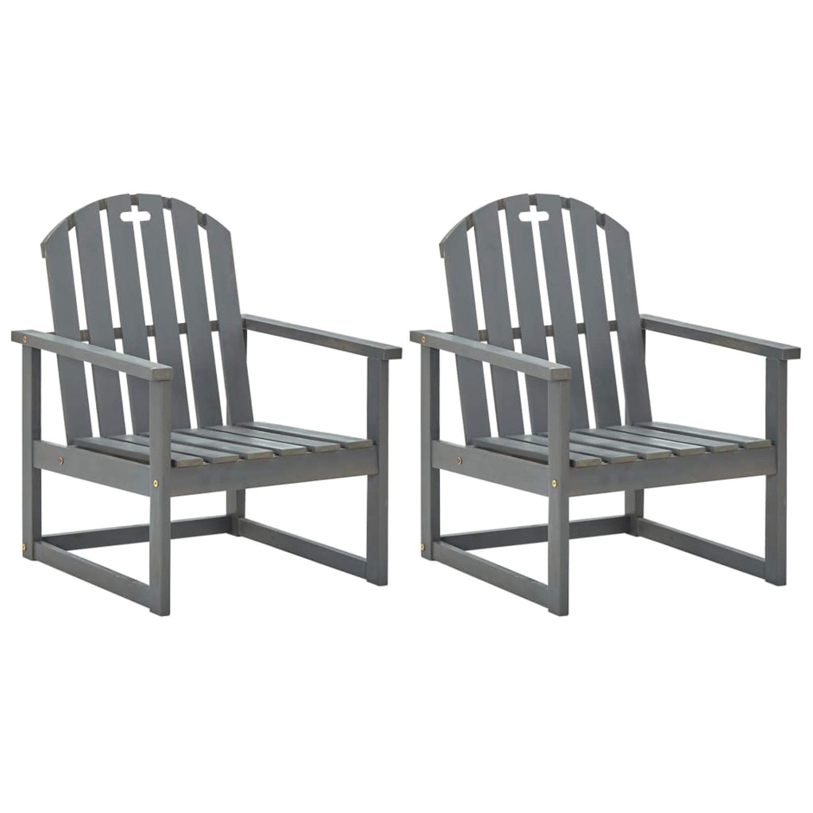 Chaises de jardin en acacia massif gris pour repas conviviaux d'été