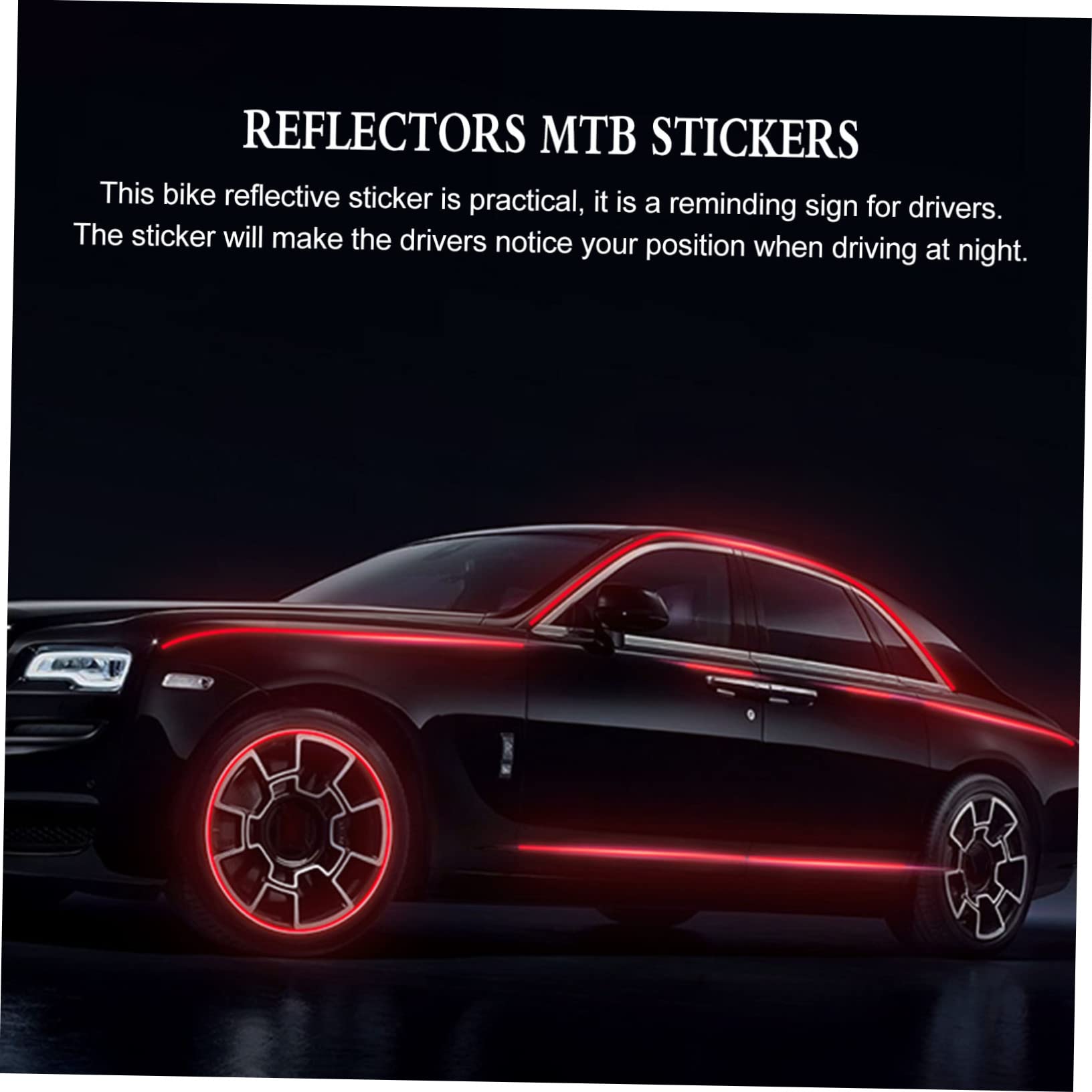 GALPADA Reflective Sticker 8 Rolls Bike Decals Warning Stickers Night Reflectivity Bike Supplies