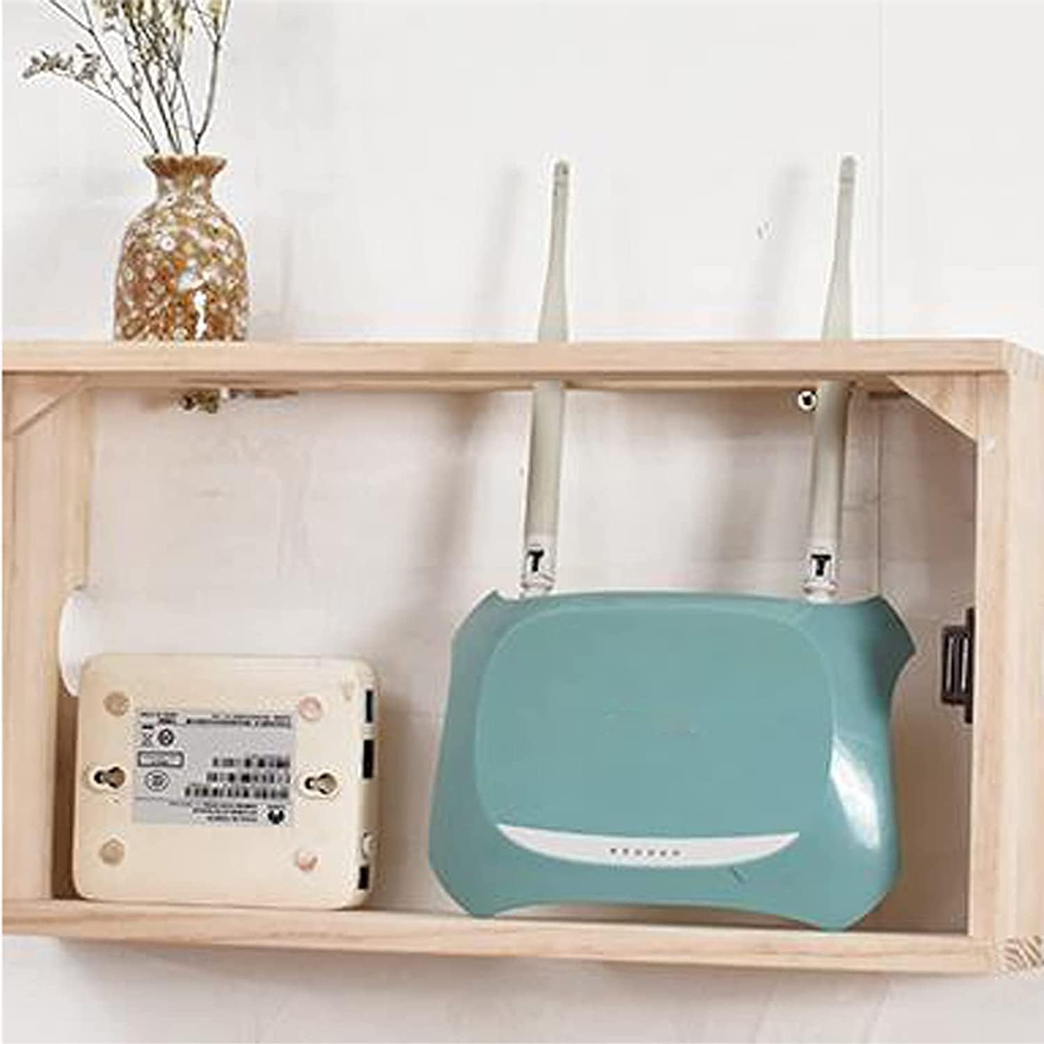Support de Routeur Mural Boîte de Rangement de routeur sans Fil, boîte de Rangement de routeur Murale pour boîtes de câbles, Lecteur DVD Étagère de routeur WiFi