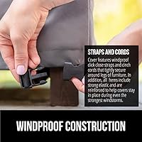 Vista 5 de GORILLA GRIP Funda impermeable grande para sofá de patio al aire libre, 58 pulgadas, juegos de fundas ajustables para muebles para invierno