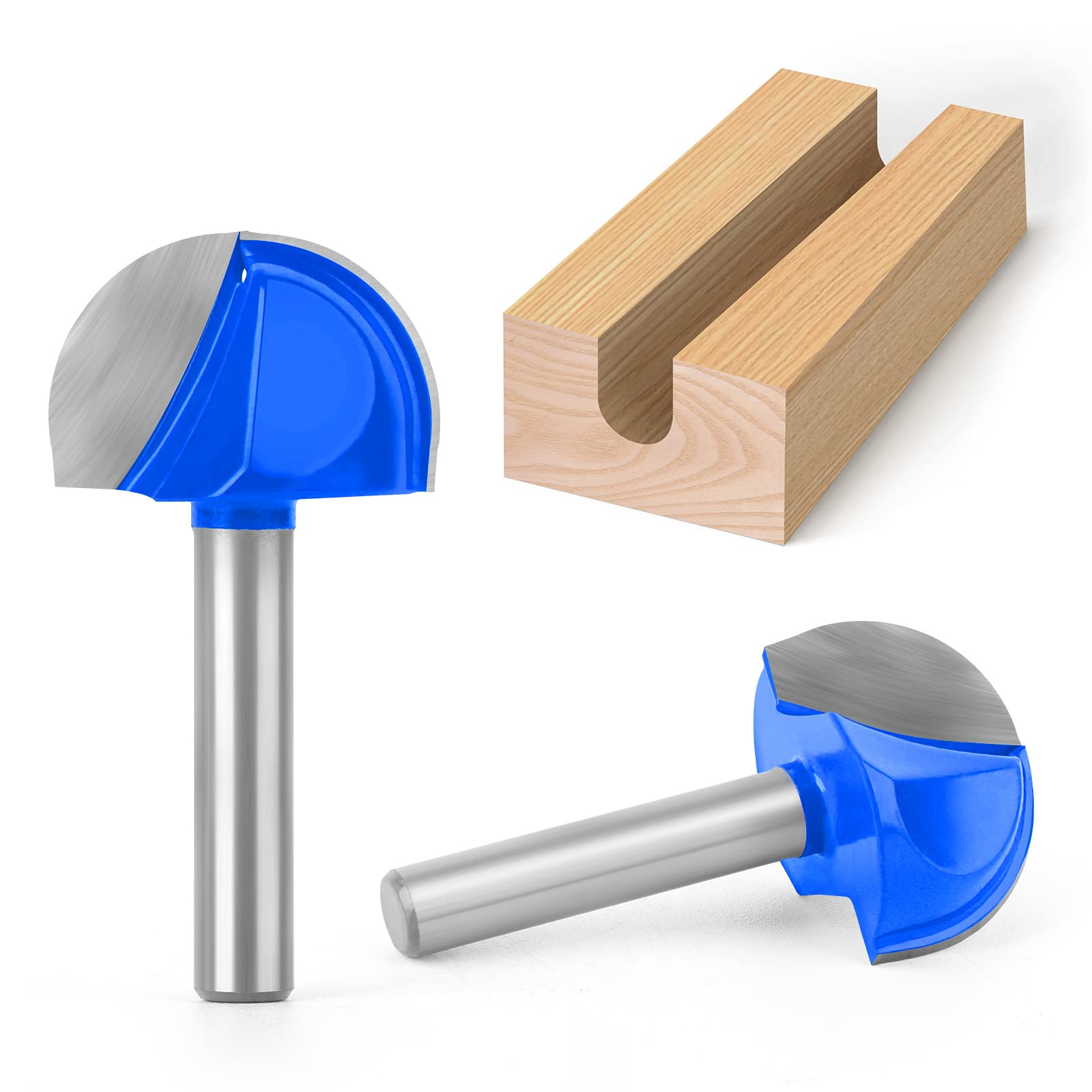 8 szt. Cove Box frez z węglika spiekanego do obróbki drewna, MDF i sklejki, okrągły nos z chwytem 1/4", 0,6 cala 5/16 cala 3/8 cala 1/2 cala 5/8 cala 3/4 cala 7/8 cala Średnica