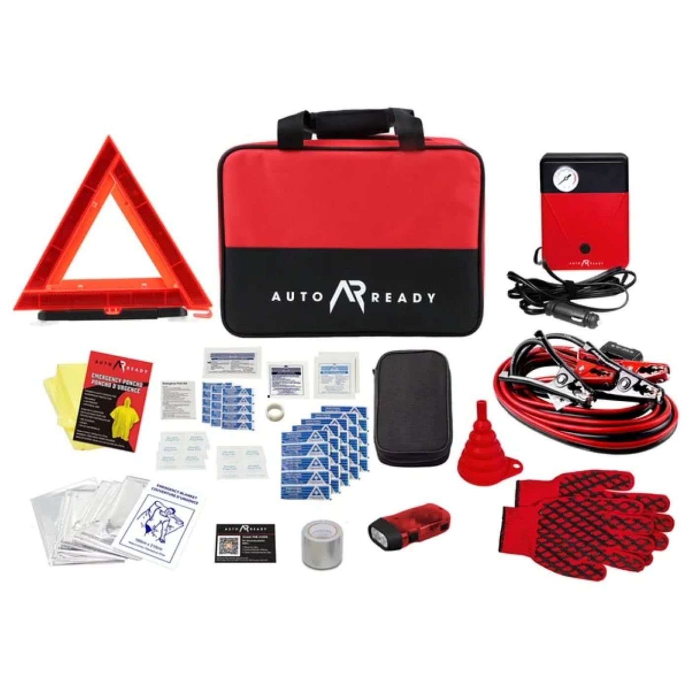 Auto Ready Kit di emergenza su strada 68 pezzi - Sicurezza auto, primo soccorso e guasti essenziali