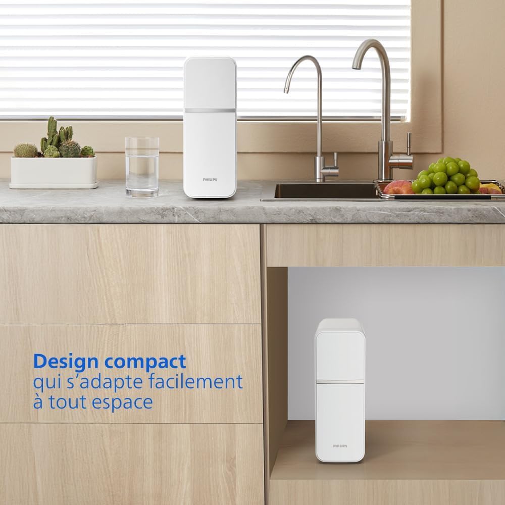 PHILIPS Système de MICROFILTRATION Philips Water, goût de l'eau, filtre longue durée, design compact et installation facile