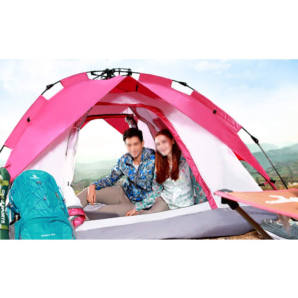 TOTLAC Zelt Automatische Pop-Up-Zelte, Campingzelte, Strandzelte, 3-4 Personen, Wasserdicht und UV-Schutz, Familienzelte, Outdoor-Camping und Wandern.-lila Sport & Freizeit