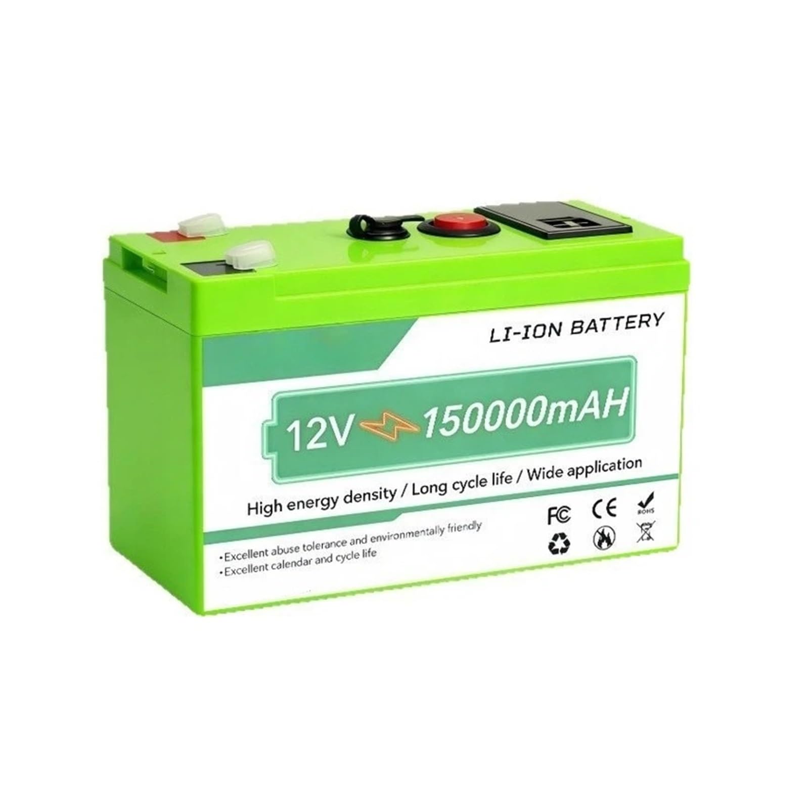 Batteria A Ciclo Profondo Batteria Al Litio 12V 100Ah 120Ah 150Ah | Ricaricabile ad alta capacità for l'accumulo di energia solare da campeggio in camper(120Ah-charger)