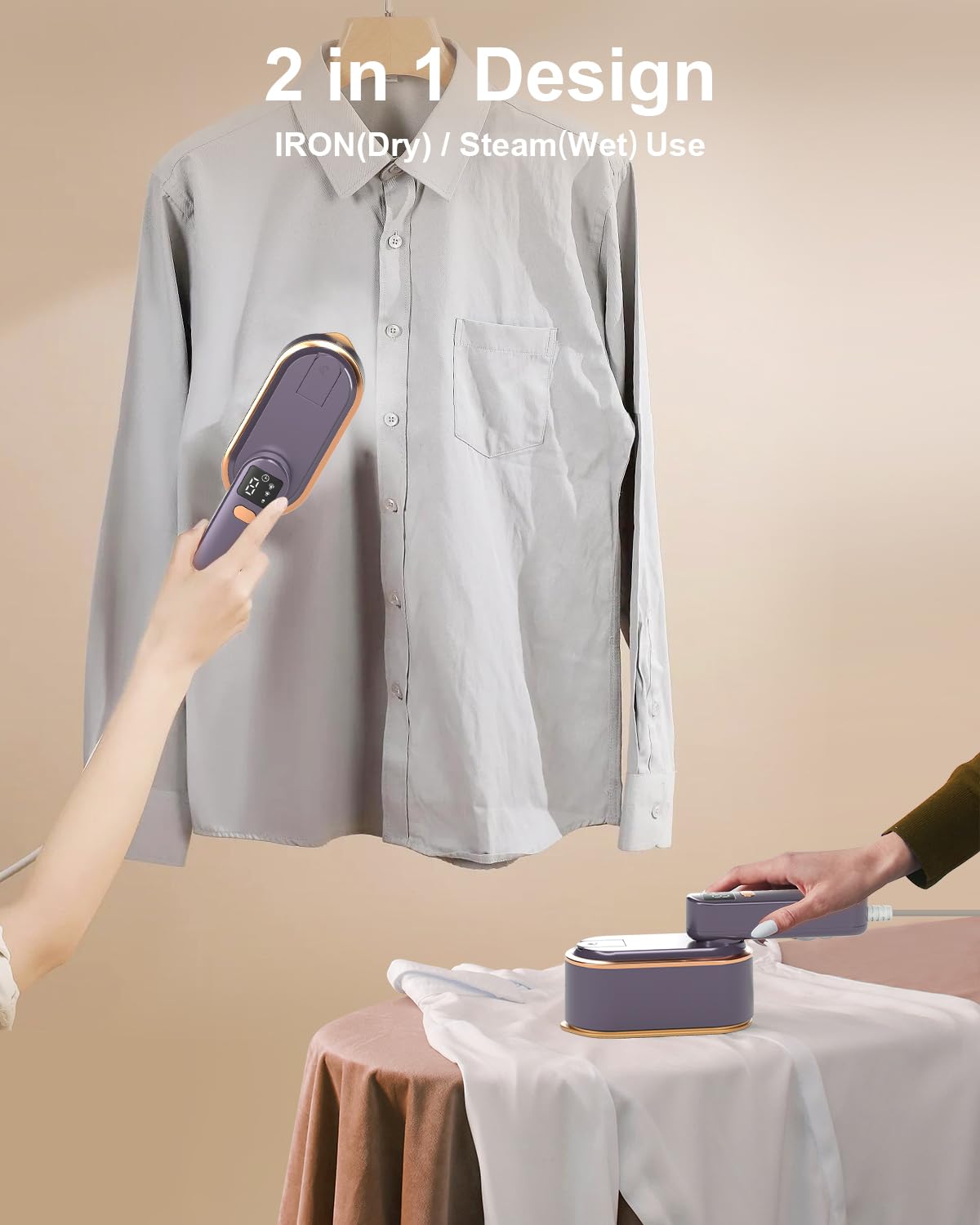 steamer dress shirt Travel Iron for Clothes Tidy Handheld Garment Steamer 0303 As someone who likes Size:Adult L