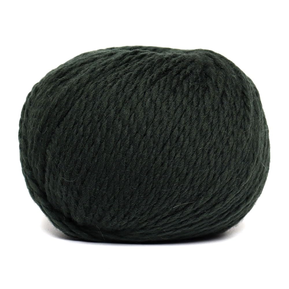100% przędzy z wełny Highland, zestaw 3 motków (150 g) waga czesankowa - pozyskiwana bezpośrednio z Peru - niebiańska miękka i idealna do robienia na drutach i szydełkowania (leśna zieleń)