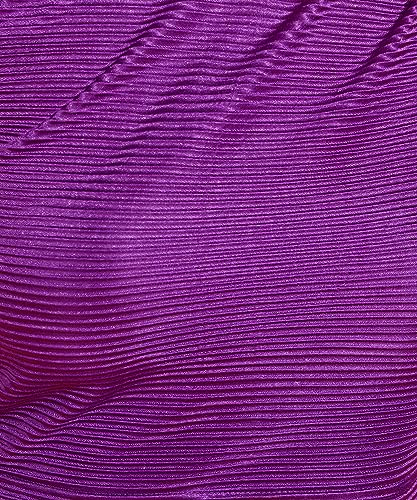 Image of POPWINGS Women Casual Self Design Wrinkle Purple Crop Top Tops for Women | Stylish Tops for Women | Trendy Tops Women