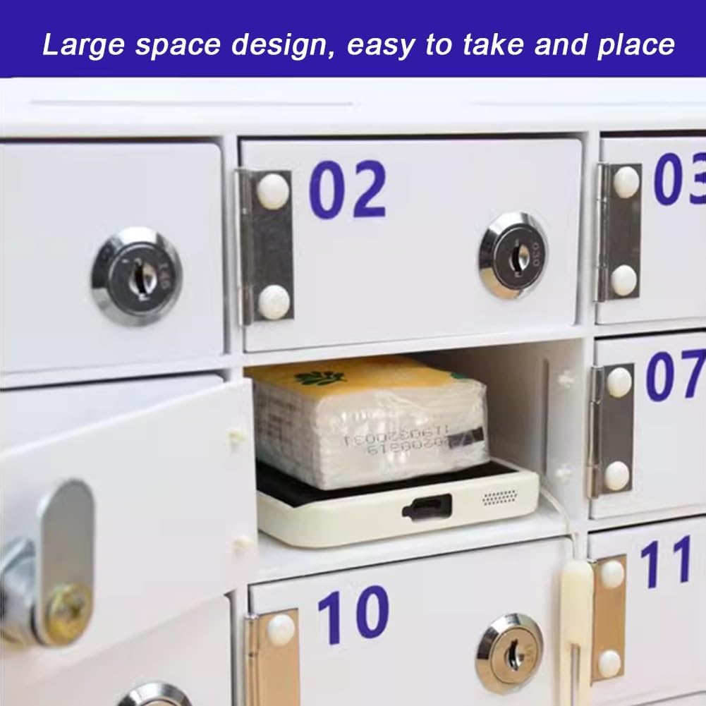 Lockable Storage Box, Acrylic Mobile Phone Locker, Wall-Mounted Cell Phone Organizer Cabinet with Keys, Pocket Chart Storage Locker Box, for School Office Factory
