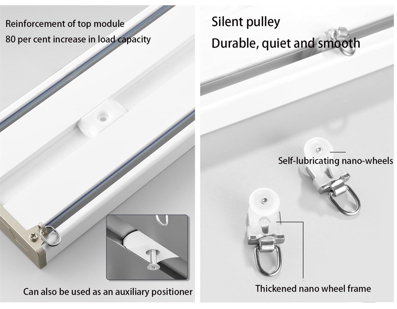 Dubbele gordijnrail voor plafondmontage gecoate aluminium gordijnroeden geluidsvrij ideaal voor woonkamer slaapkamer kamer verdelers grijs 410 cm Dubbele gordijnrail voor plafondmontage gecoate aluminium gordijnroeden geluidsvrij ideaal voor woonkamer slaapkamer kamer verdelers grijs 410 cm