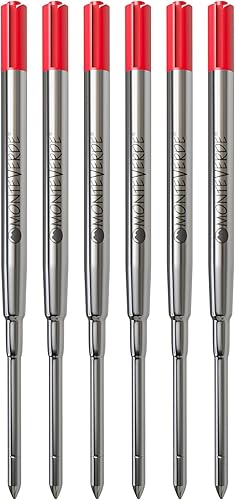 Vista 22 de Monteverde Repuesto de bolígrafo para adaptarse a bolígrafos Sheaffer, punta media, rollo suave, negro, 2 por paquete (S132BK) Negro -,Rojo