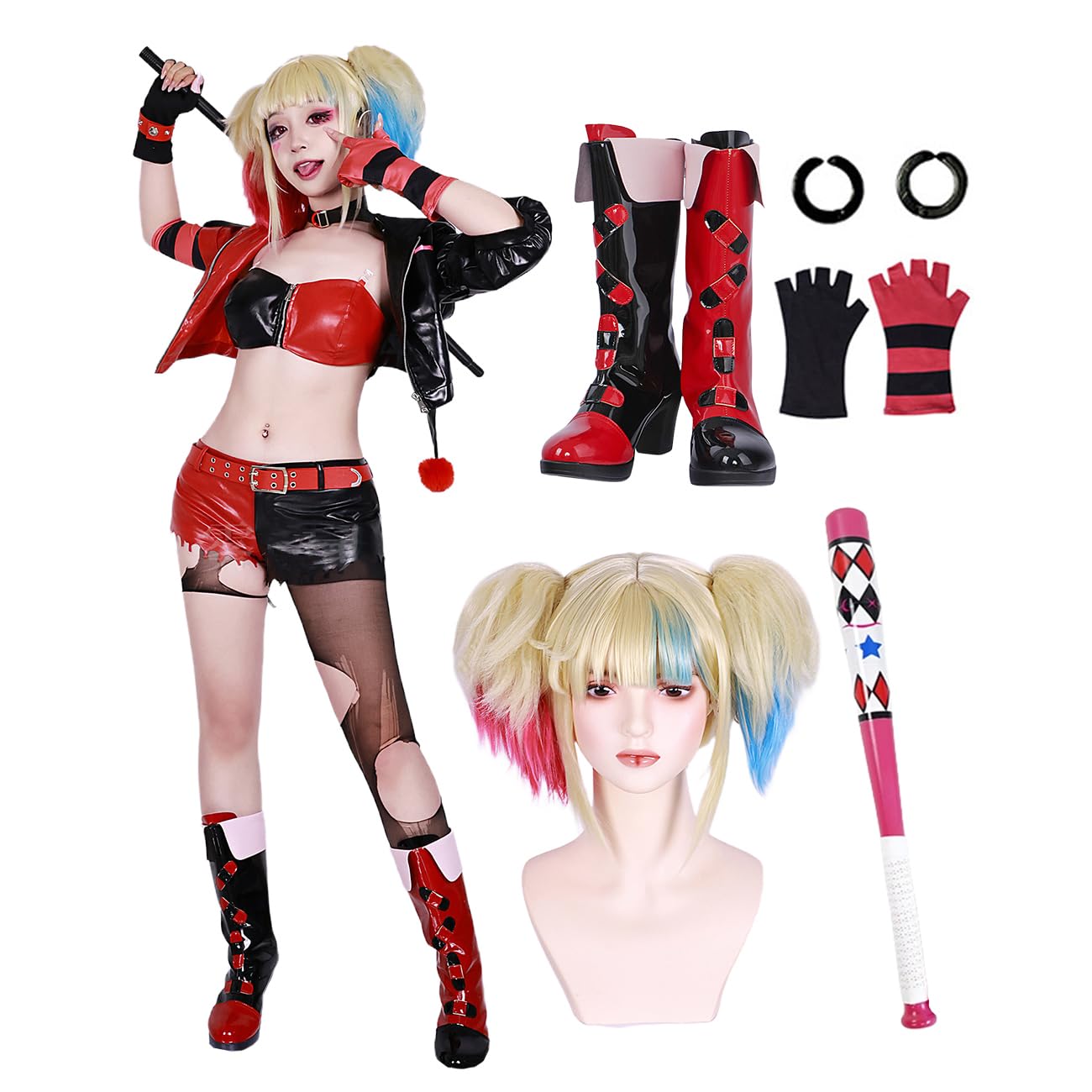 ハーレークインコスチューム（2人セット） Amazon.co.jp: [HAOJEE]ハーレイ・クインコスプレ 衣装 ハロウィン