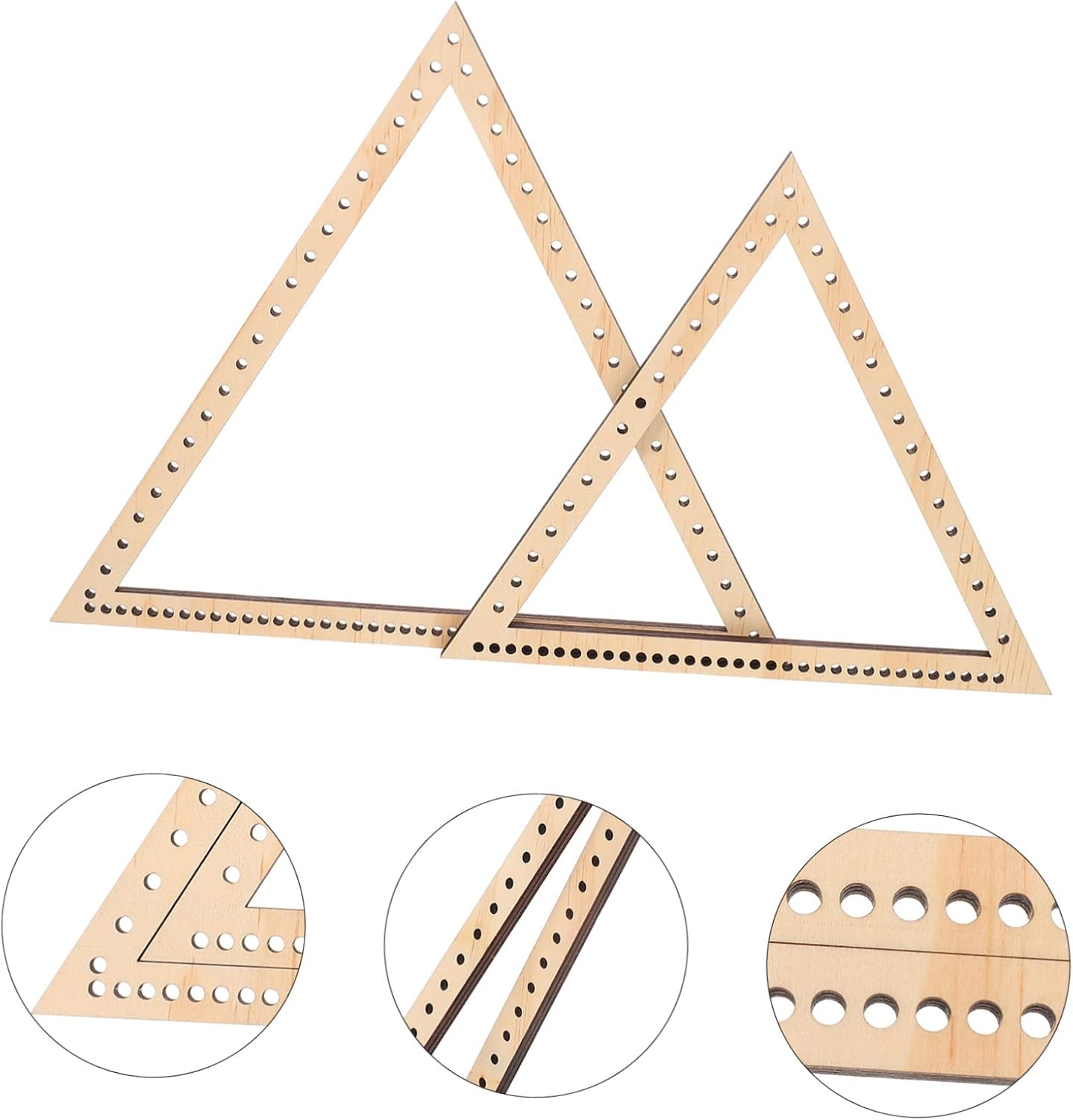 PERSELOSO 2pcs Handmade Tapestry Weaving Tool DIY Triangle Knitting Frames for Crafting Unique Wall Hangings and Home Decor for Beginners and Family Activities