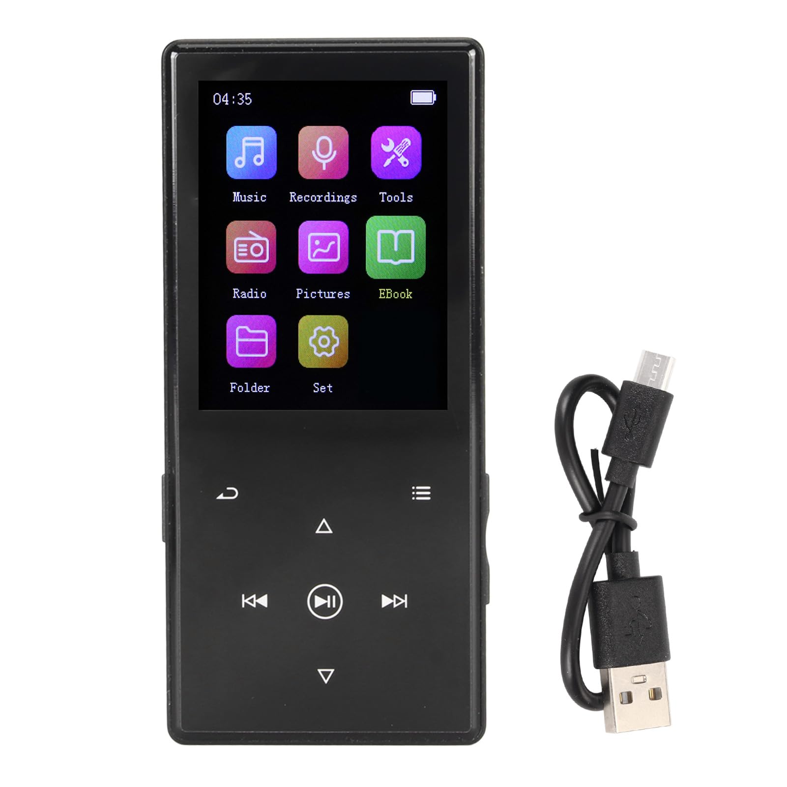Lettore MP3 con Altoparlante, Mini Lettore Musicale HiFi Lossless Portatile MP3, Lettore Musicale Mp4 con Libri Elettrici, Radio FM, Sveglia (32GB)