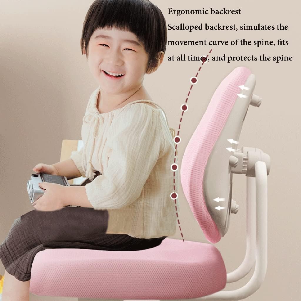 Kids Task Chair Boys Girls Kids Desk Chair Height Adjustable Children Study Chair Child Computer Desk Chair with Ergonomic Backrest,Easy to Assemble,for Reading (Color : /Pink)