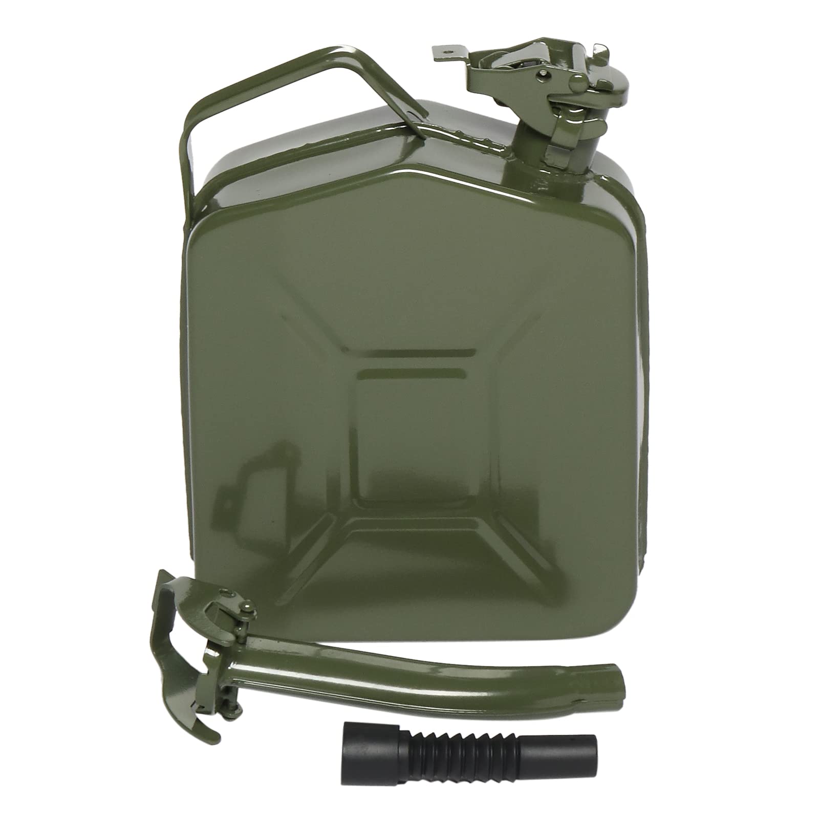 Metal Gas Can with Flexible Spout, Portable Fuel Tank Petrol Diesel Storage Can Water Container for Automobile Vehicle Off Road Emergency Supply (5L, Army Green) (5L, Army Green#2) — view 9