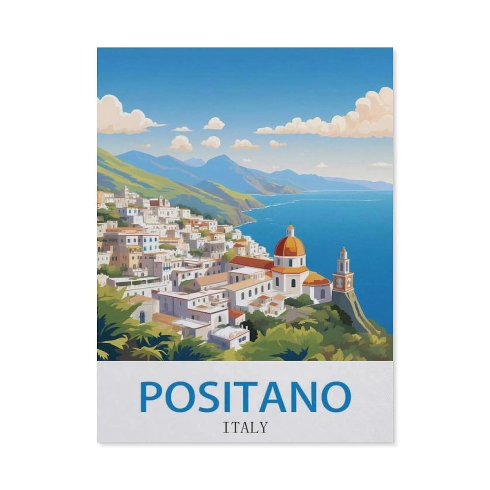 Positano Italy，Retro Metal Tin Sign Vintage Sign For Home Coffee Wall Decor(15x30cm）6x12 inch-ED83