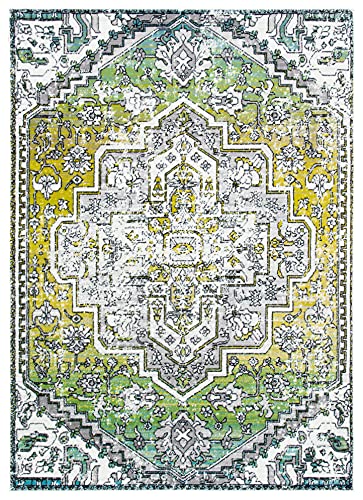 Tapete rectangular 4' x 6' verde e crudo SAFAVIEH miniatura 3