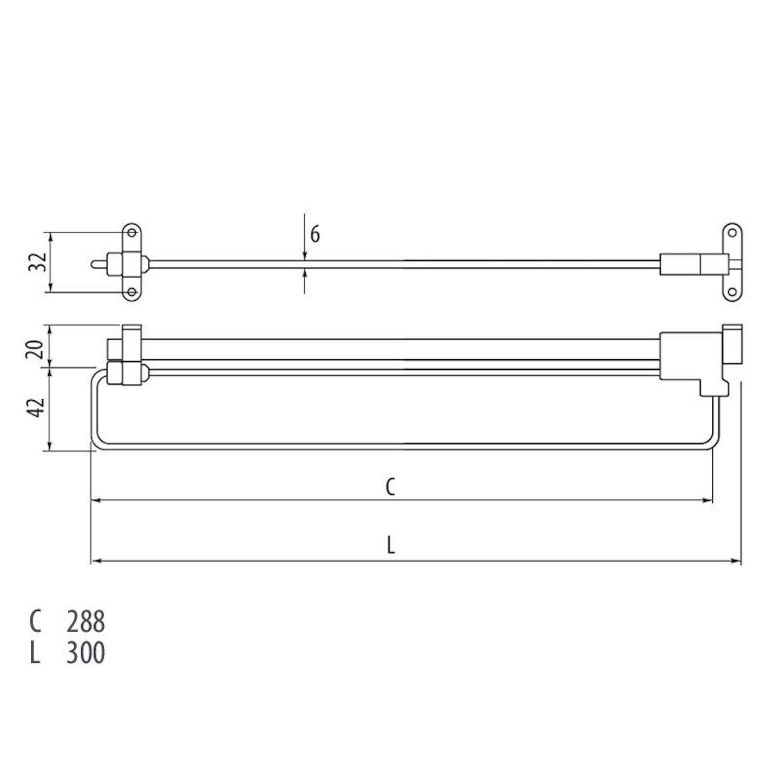 SO-TECH® 2 x wieszak na ubrania wysuwany 300 mm, stal niklowana, 4 rozmiary