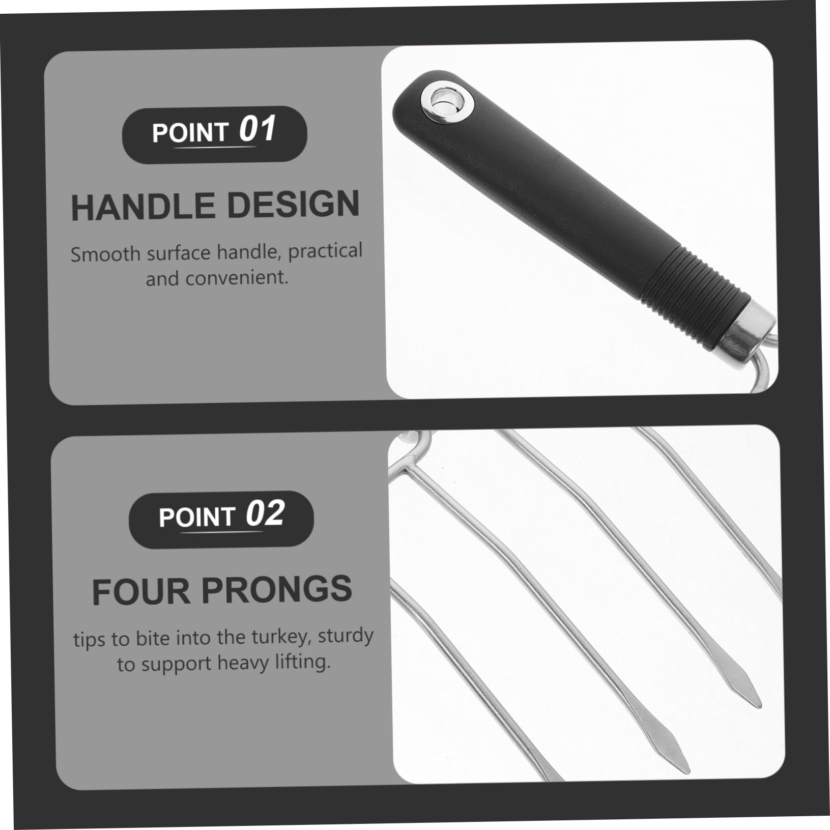 MAGICLULU Set Di 2 Forchette Da Barbecue in Acciaio Inossidabile Forchette Per Tacchino Per Arrosto Meccanismo Di Bloccaggio Per Intaglio