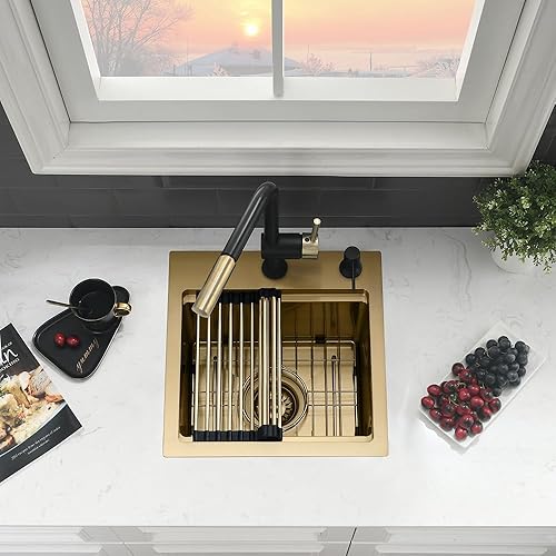 Miniatura 83 de Fregadero de cocina negro de 33 pulgadas con grifo - Fregadero de cocina negro de 33 x 22 pulgadas, fregadero de cocina y grifo de 10 pulgadas