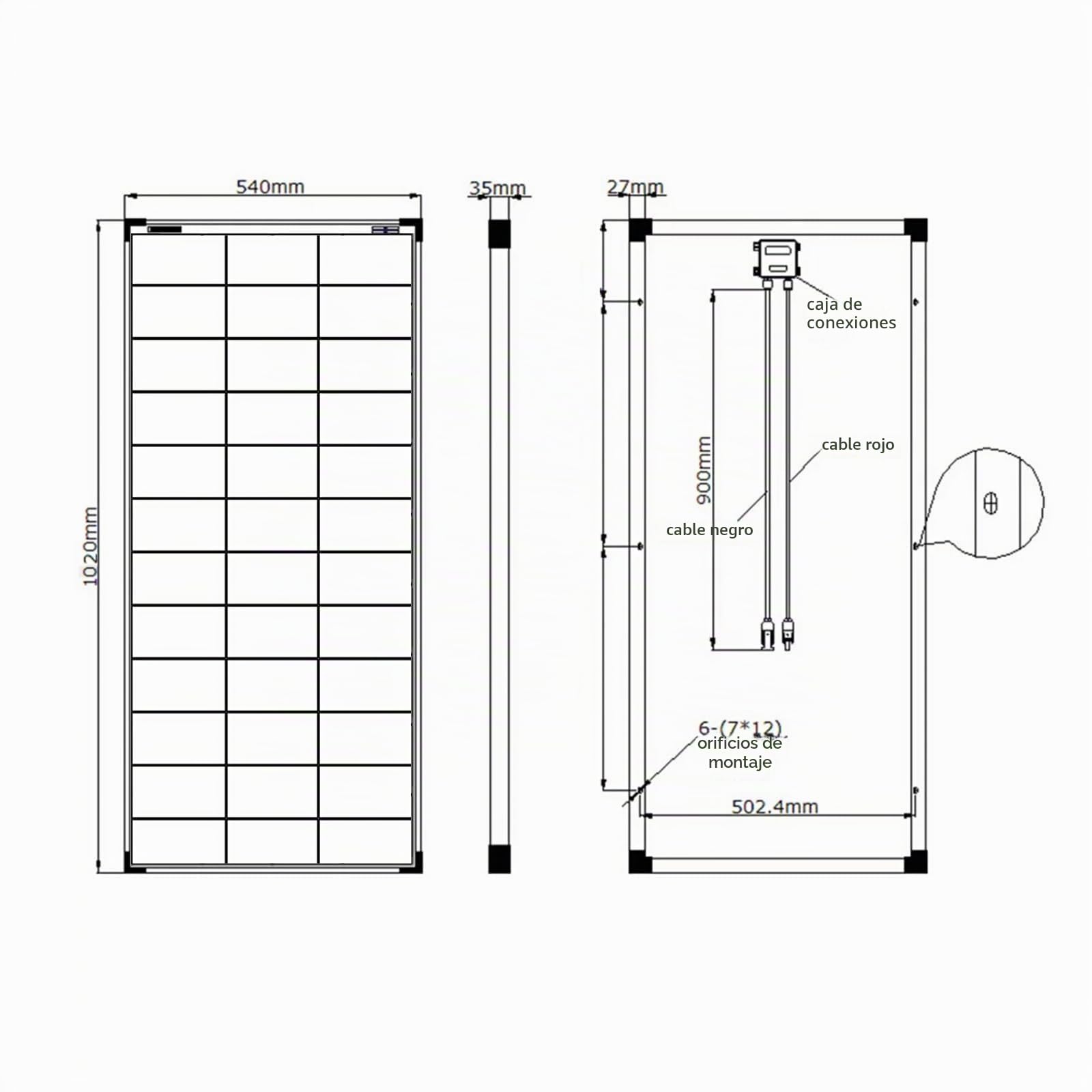 Enjoy solar Mono 100 W Negro 12V Panel Solar Monocristalino Módulo Fotovoltaico Ideal para Autocaravana, Vivienda de Jardín, Barco