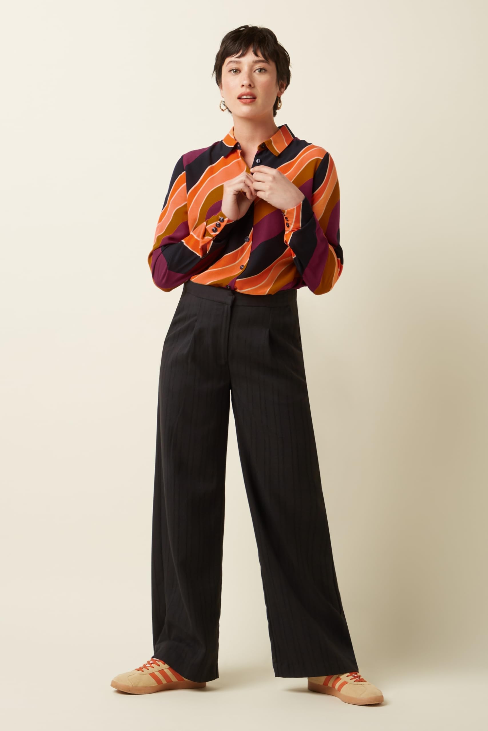 King Louie Blusa para mujer con estampado gráfico Masie Blouse Razzle