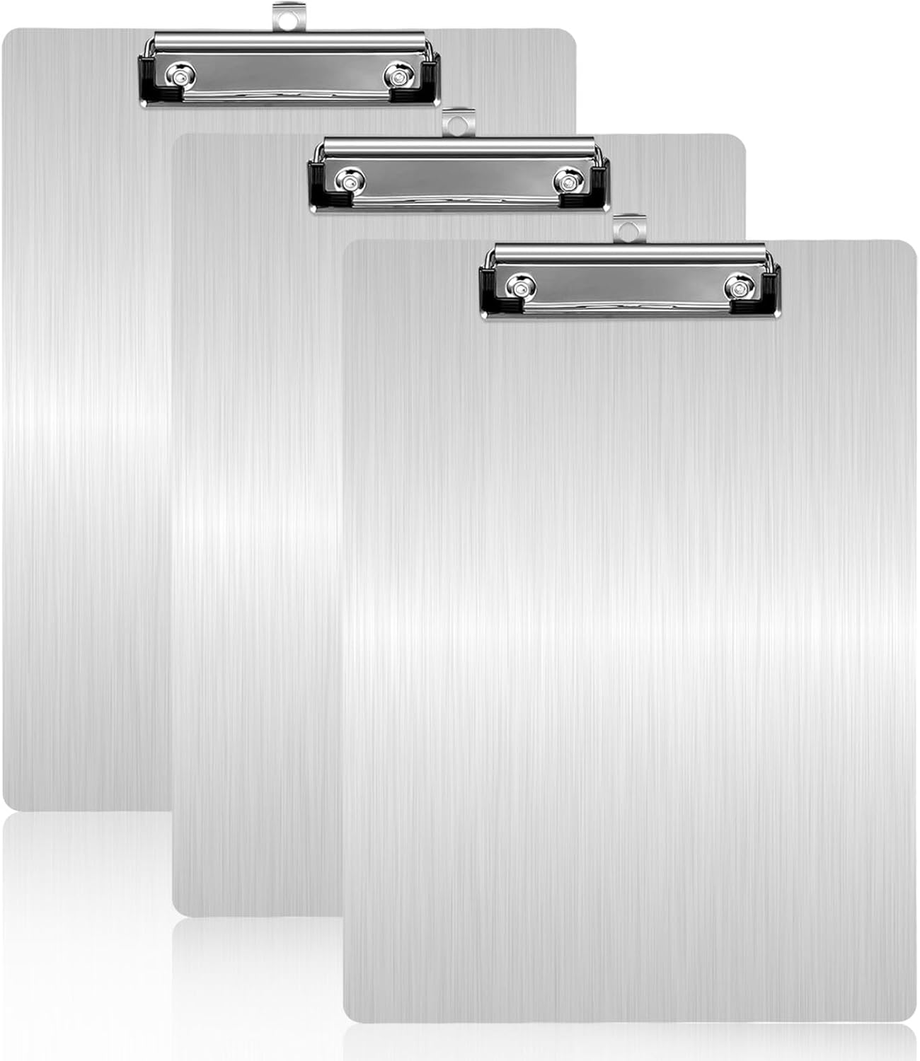 3 Pcs Metal Clipboard, Aluminum Office Clipboard Low Profile Clip Standard A4 Letter Size Metal Clip Board, for Laboratory, Jobsite, Medical, Office, Teach
