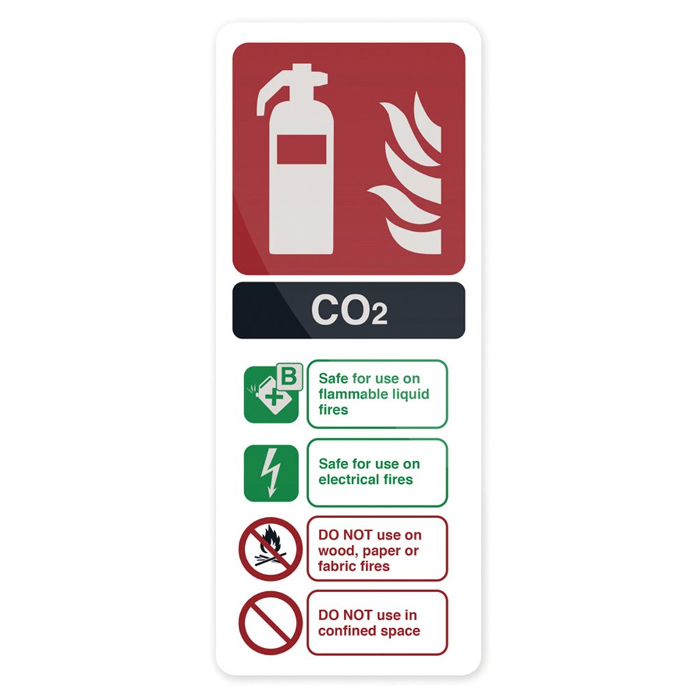 Fixman Multicoloured 683625 Rigid Co2 Fire Extinguisher Sign 202 X 82Mm
