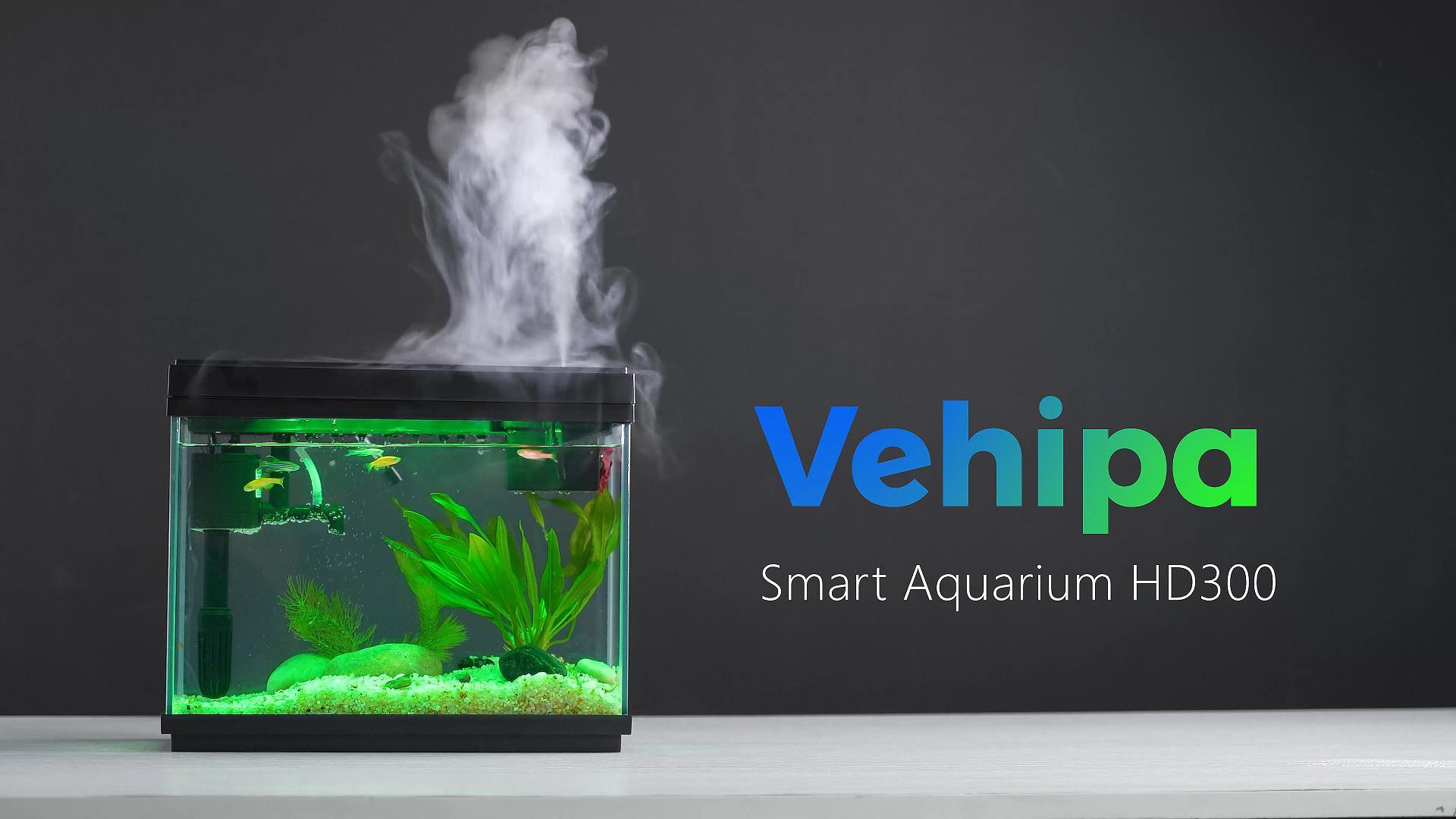 Vehipa Fish Tank, 2.4 Gallon Fish Aquarium, Fish Tank Starter kit