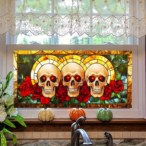 Película adhesiva para ventana con calaveras HOMETITUTE miniatura 1