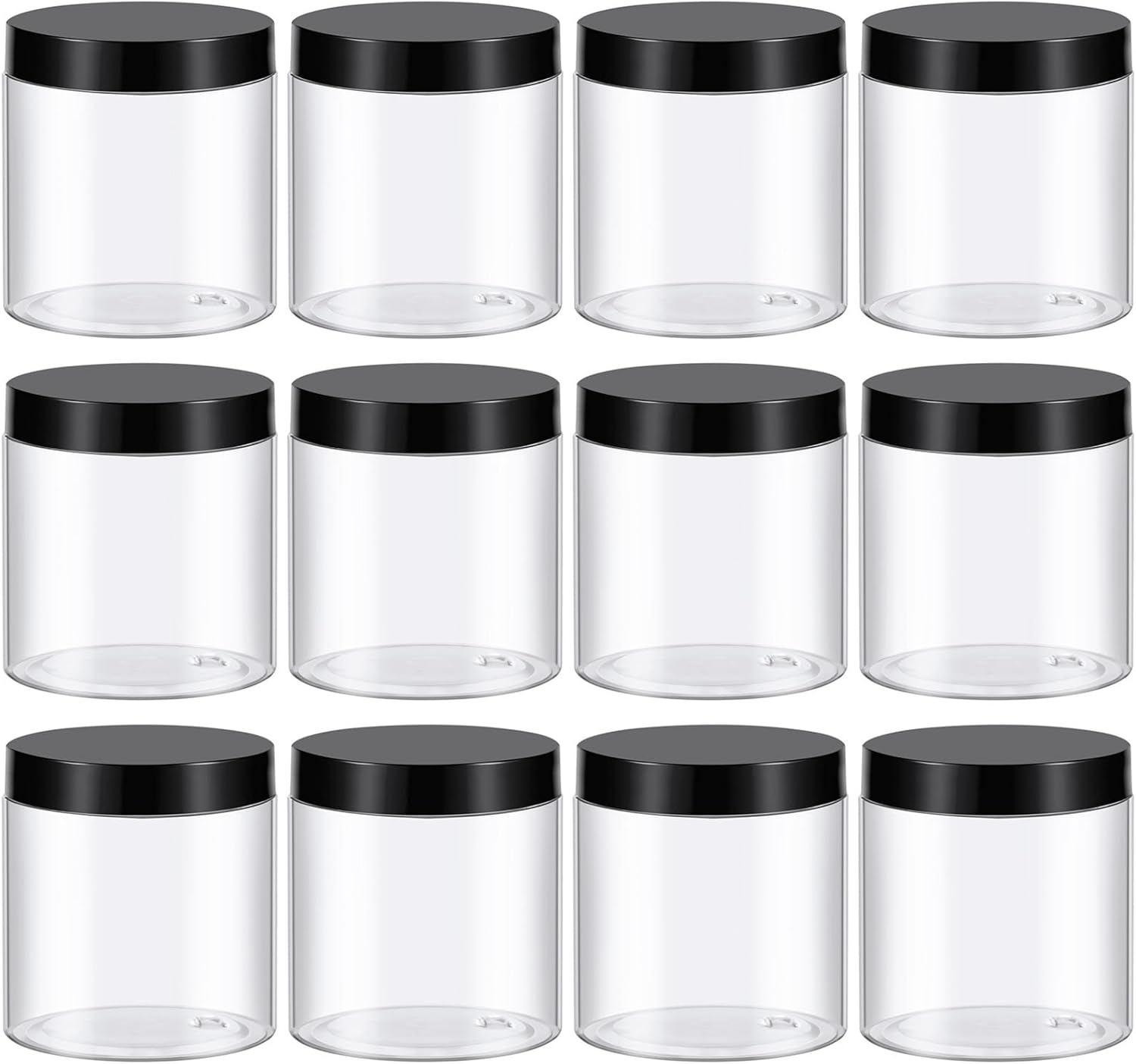 36 Pack 8 Oz Plastic Container Jars with Lids BPA Free, Empty Round Clear Cosmetic Containers Plastic Slime Jars for Lotion, Cream, Ointments, Body Butter, Makeup, Travel Storage