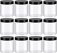 Vista 1 de TUZAZO Tarros de plástico de 8 onzas con tapas sin BPA, recipientes vacíos redondos transparentes para cosméticos, tarros de plástico para loción