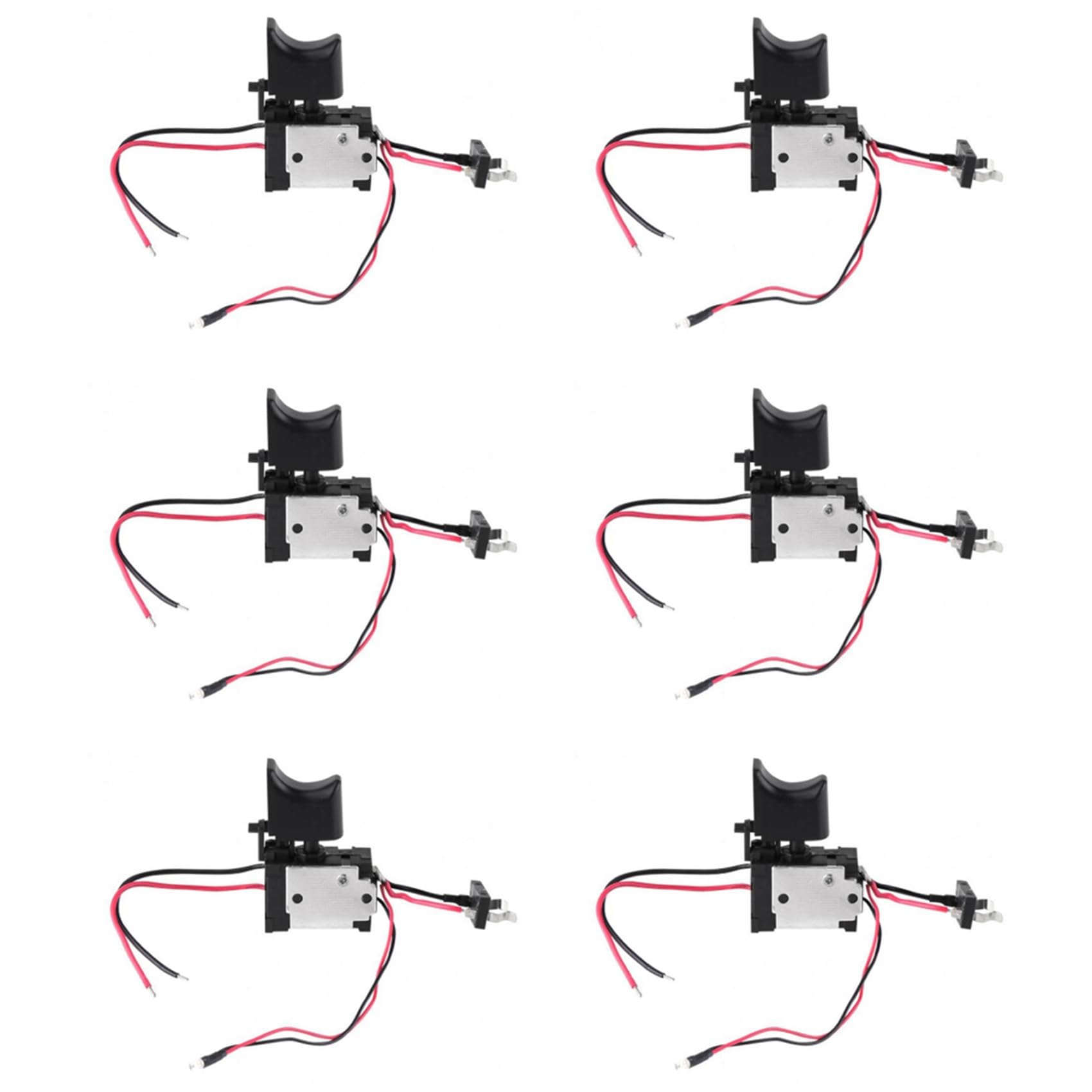 Jnchdghwa Black 6X Dc7.2-24V Electric Drill Switch Cordless Drill Speed Control Button Trigger Light Power Tool Parts For